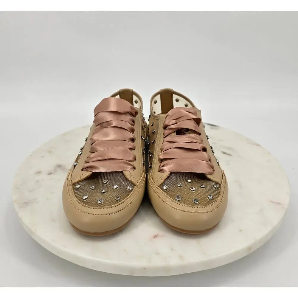 Steve Madden Tread Mauve Mesh Rhinstone Sneakers Minimalist Glam Chic